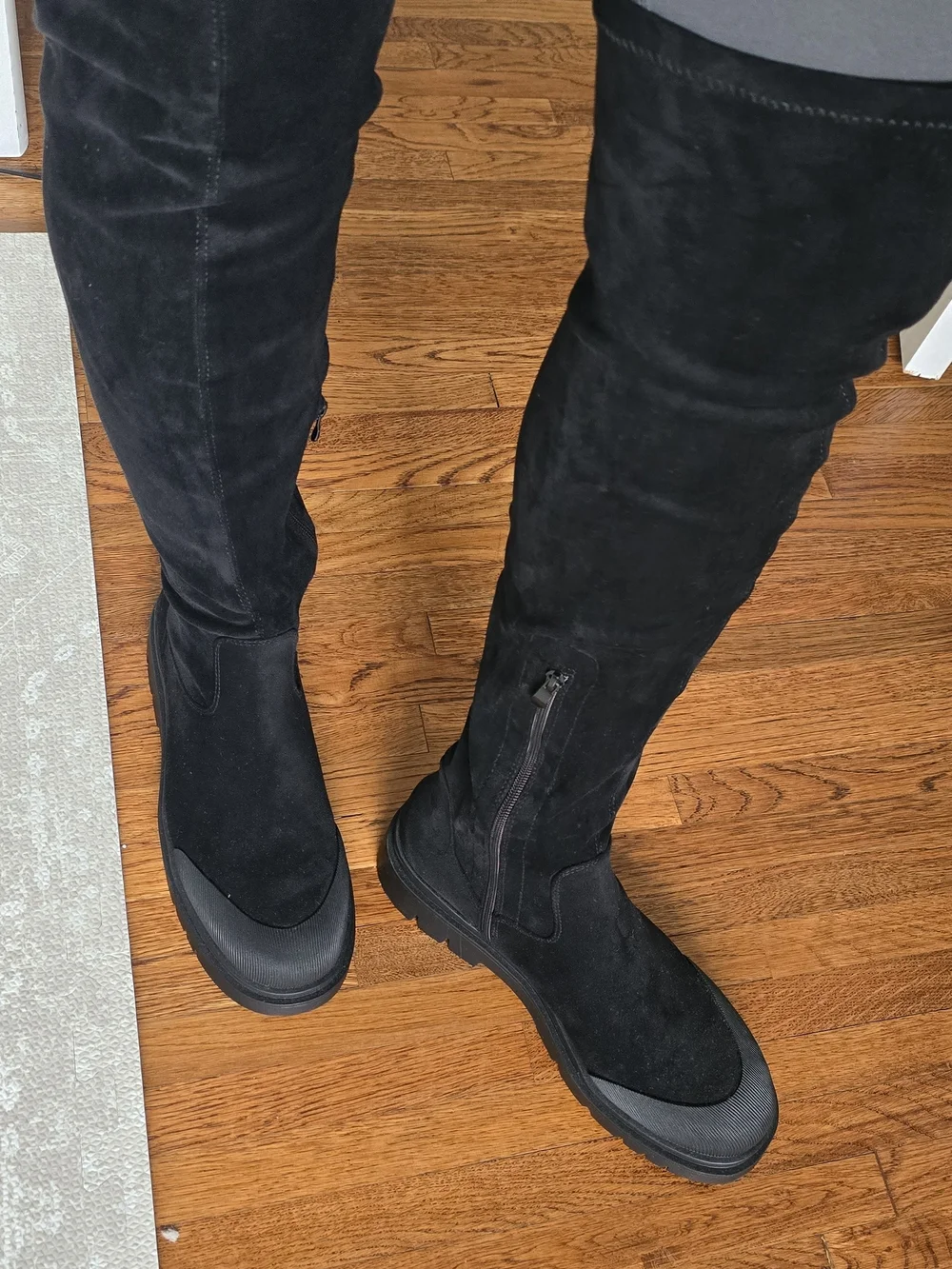 Black Over-the-Knee Boots - Classic Women's Tall Boot - Picture 2 of 5